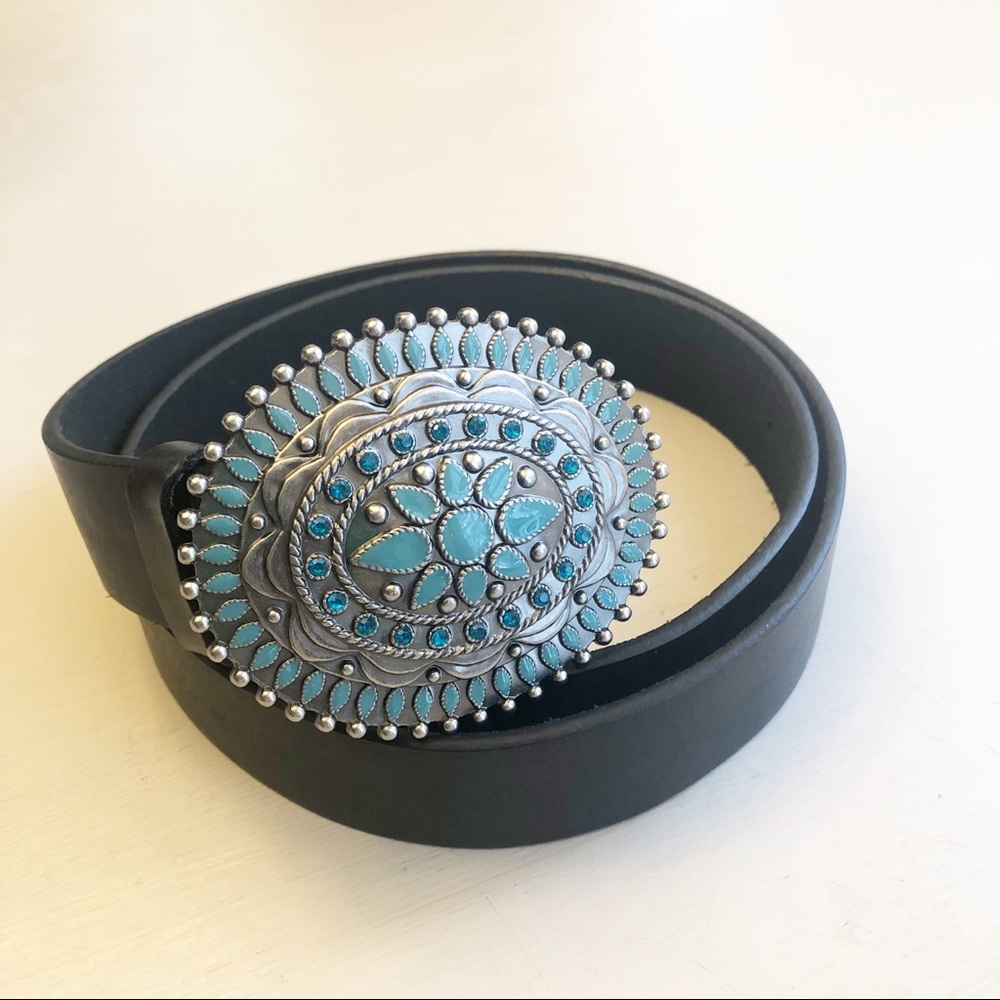 Turquoise and Black Women's Belt